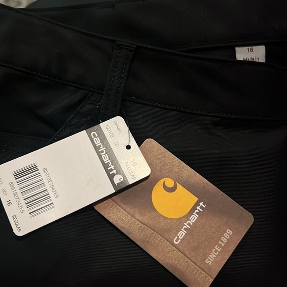 Women’s Carhartt Plus Size Utility Cargo Shorts Black Canvas Size 16 NWT - Picture 6 of 7